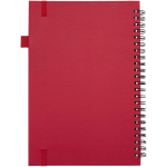 Caderno A5 de capa dura em pele sintética, espiral pautado JournalBooks cor vermelho segunda vista traseira