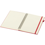 Caderno A5 de capa dura em pele sintética, espiral pautado JournalBooks cor vermelho segunda vista