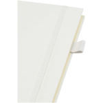 Caderno A5 de capa dura em pele sintética, espiral pautado JournalBooks cor branco vista detalhe 1