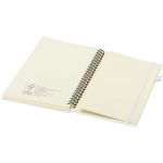 Caderno A5 de capa dura em pele sintética, espiral pautado JournalBooks cor branco terceira vista