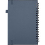 Caderno A5 de capa dura em pele sintética, espiral pautado JournalBooks cor azul-marinho segunda vista traseira