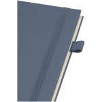 Caderno A5 de capa dura em pele sintética, espiral pautado JournalBooks cor azul-marinho vista detalhe 1
