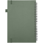 Caderno A5 de capa dura em pele sintética, espiral pautado JournalBooks cor verde mesclado segunda vista traseira