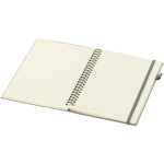 Caderno A5 de capa dura em pele sintética, espiral pautado JournalBooks cor verde mesclado segunda vista