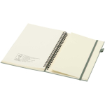 Caderno A5 de capa dura em pele sintética, espiral pautado JournalBooks cor verde mesclado terceira vista