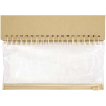 Conjunto de caderno e marcadores com bolsa transparente B6 cor natural terceira vista frontal