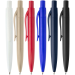Mini caneta em plástico reciclado RCS com tinta azul cor castanho segunda vista várias cores