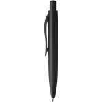 Mini caneta em plástico reciclado RCS com tinta azul cor preto vista lateral