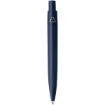 Mini caneta em plástico reciclado RCS com tinta azul cor azul-marinho segunda vista traseira