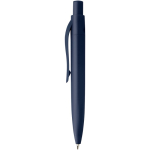 Mini caneta em plástico reciclado RCS com tinta azul cor azul-marinho vista lateral