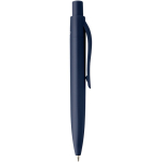 Mini caneta em plástico reciclado RCS com tinta azul cor azul-marinho segunda vista com lateral