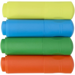 Conjunto de mini marcadores fluorescentes 4 cores em caixa kraft cor multicolor segunda vista frontal