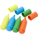 Conjunto de mini marcadores fluorescentes 4 cores em caixa kraft cor multicolor