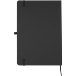 Conjunto de caderno A5 de capa rígida e caneta de tinta azul cor preto segunda vista traseira