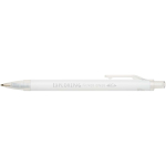 Conjunto de caderno A5 de capa rígida e caneta de tinta azul cor branco vista impressa logo 2