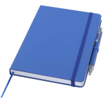 Conjunto de caderno A5 de capa rígida e caneta de tinta azul cor azul real