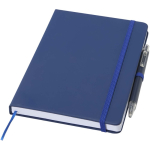 Conjunto de caderno A5 de capa rígida e caneta de tinta azul cor azul-marinho
