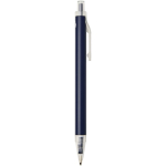 Conjunto de caderno A5 de capa rígida e caneta de tinta azul cor azul-marinho segunda vista com lateral