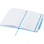 Conjunto de caderno A5 de capa rígida e caneta de tinta azul cor azul-claro segunda vista