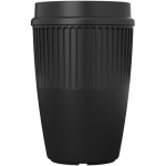 Copo reutilizável com tampa 360° e rebordo isolante 350ml cor preto segunda vista frontal