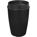 Copo reutilizável com tampa 360° e rebordo isolante 350ml cor preto