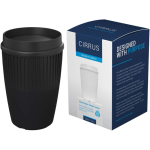 Copo reutilizável com tampa 360° e rebordo isolante 350ml cor preto quarta vista