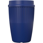 Copo reutilizável com tampa 360° e rebordo isolante 350ml cor azul segunda vista frontal