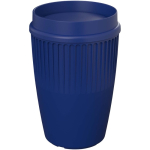 Copo reutilizável com tampa 360° e rebordo isolante 350ml cor azul