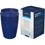 Copo reutilizável com tampa 360° e rebordo isolante 350ml cor azul quarta vista