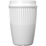 Copo reutilizável com tampa 360° e rebordo isolante 350ml cor branco segunda vista frontal