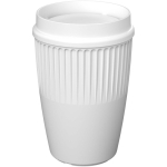 Copo reutilizável com tampa 360° e rebordo isolante 350ml cor branco