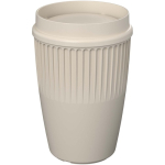 Copo reutilizável com tampa 360° e rebordo isolante 350ml cor areia