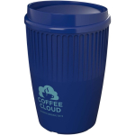 Copo reutilizável em plástico reciclado de parede simples 350 ml cor azul vista impressa logo 2