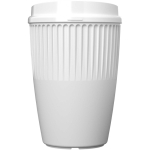 Copo reutilizável em plástico reciclado de parede simples 350 ml cor branco segunda vista frontal