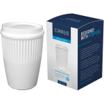 Copo reutilizável em plástico reciclado de parede simples 350 ml cor branco quarta vista