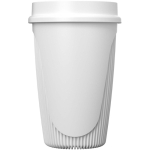 Copo de parede única com tampa 360° e rebordo isolante 350ml cor branco segunda vista com lateral