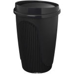 Copo reutilizável com tampa de encaixe e aro isolante 350ml cor preto