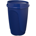 Copo reutilizável com tampa de encaixe e aro isolante 350ml cor azul