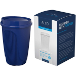 Copo reutilizável com tampa de encaixe e aro isolante 350ml cor azul quarta vista
