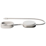 Cabo de carregamento USB-C 2 em 1 com base sem fios Zens cor branco segunda vista traseira