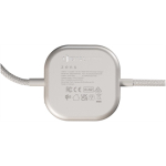 Cabo de carregamento USB-C 2 em 1 com base sem fios Zens cor branco vista impressa logo 2