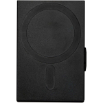 Porta-cartões magnético com proteção RFID e materiais reciclados cor preto segunda vista traseira