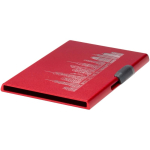 Porta-cartões magnético com proteção RFID e materiais reciclados cor vermelho vista impressa logo 2