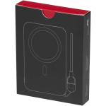 Power bank personalizável com fixação magnética e cordão 5.000 mAh cor preto segunda vista com caixa