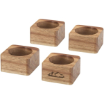 Argolas para guardanapos em acácia com acabamento de veio natural cor madeira vista impressa logo 2