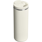Copo térmico hermético de parede dupla com tampa fliptop 350ml Stanley cor bege segunda vista traseira