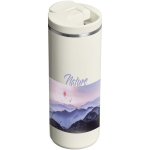 Copo térmico hermético de parede dupla com tampa fliptop 350ml Stanley cor bege