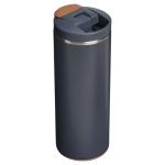 Copo térmico hermético de parede dupla com tampa fliptop 350ml Stanley cor azul acinzentado segunda vista traseira