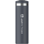 Copo térmico de parede dupla com tampa hermética 470ml Stanley cor azul acinzentado vista impressa logo 2