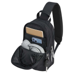 Mala a tiracolo urbana com bolsos e alça acolchoada 9L cor preto terceira vista